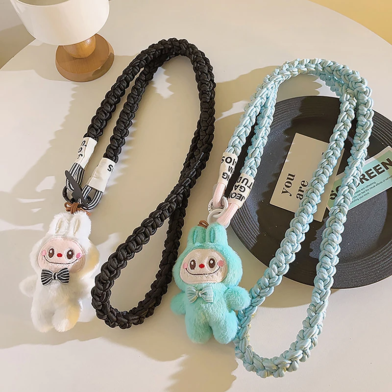 Labubu Doll Cartoon Cute Crossbody Long Phone Chain Pendant For IPhone For Samsung Huawei Xiaomi Phone Rope Strap Bag Decoration