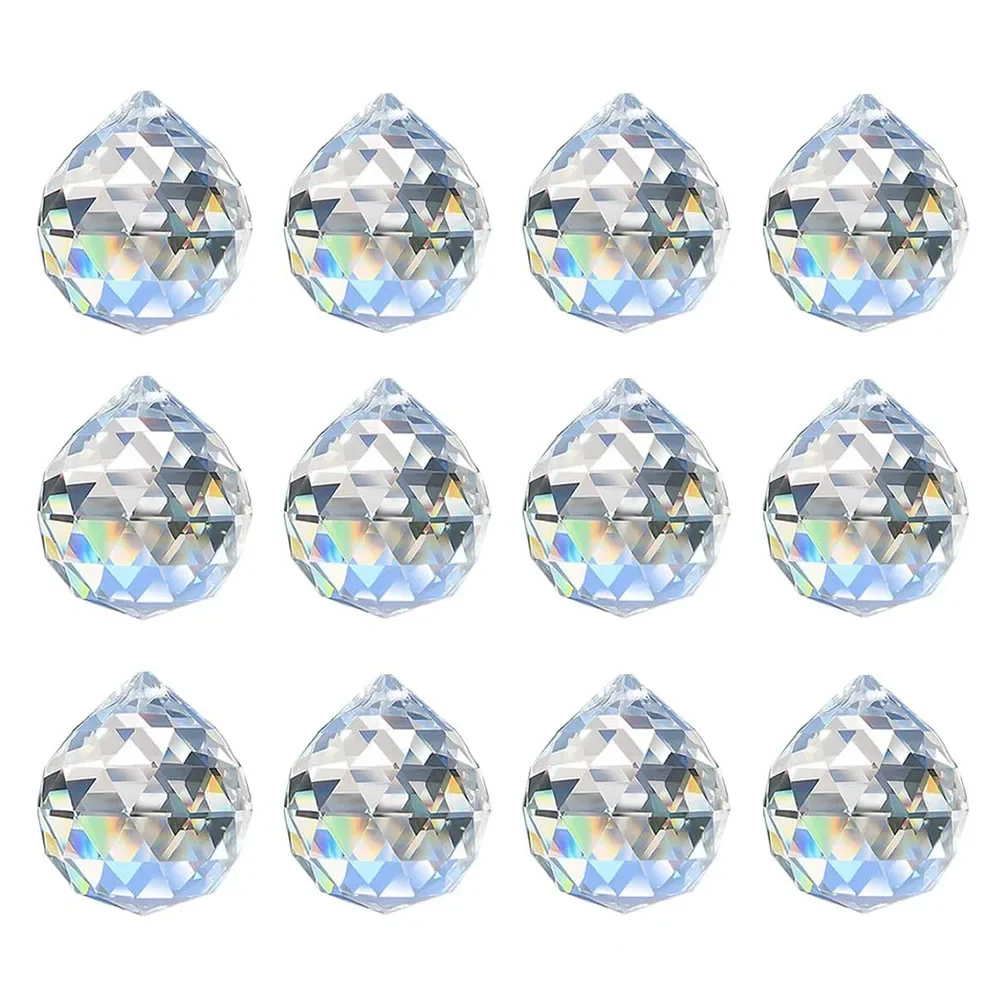 10pcs 20mm AB Crystal Ball Prism Suncatcher for Windows Hanging Clear Glass Crystal Sun Catcher Beads Pendants for Indoor Window