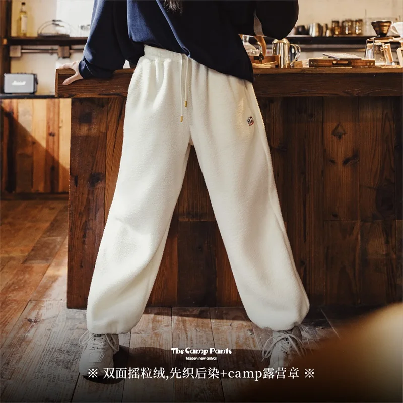 

Maden женские теплые повседневные брюки на флисовой подкладке с плюшевой изоляцией спортивные брюки трикотажные прямые брюки на осень и зиму