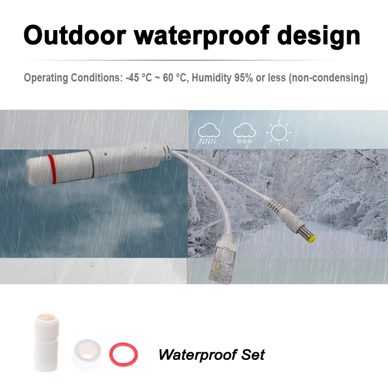 POE Spliter 48V to 12V IEEE802.3af/at Waterprrof Video And Power Adapter Cable Supply Module Injector for IP Camera Splitter Net