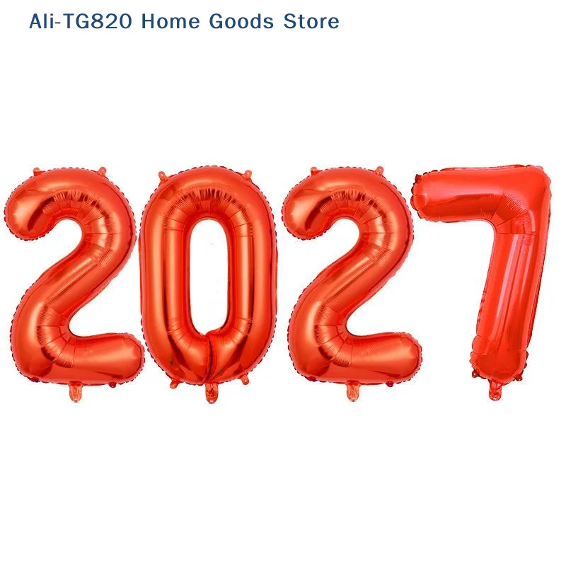 [TG820]Multicolor 2027 Number Balloons 16/32inch Foil Balloons New Year Eve Christmas Graduation Birthday Party Decoration