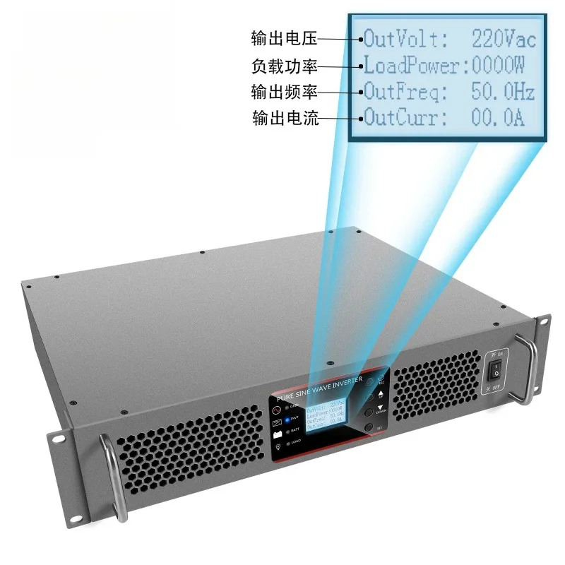 220V Rackmount UPS Inverter 3000W Pure Sine Wave DC 48V/110V/220V to AC 220V for Server Room Backup Power