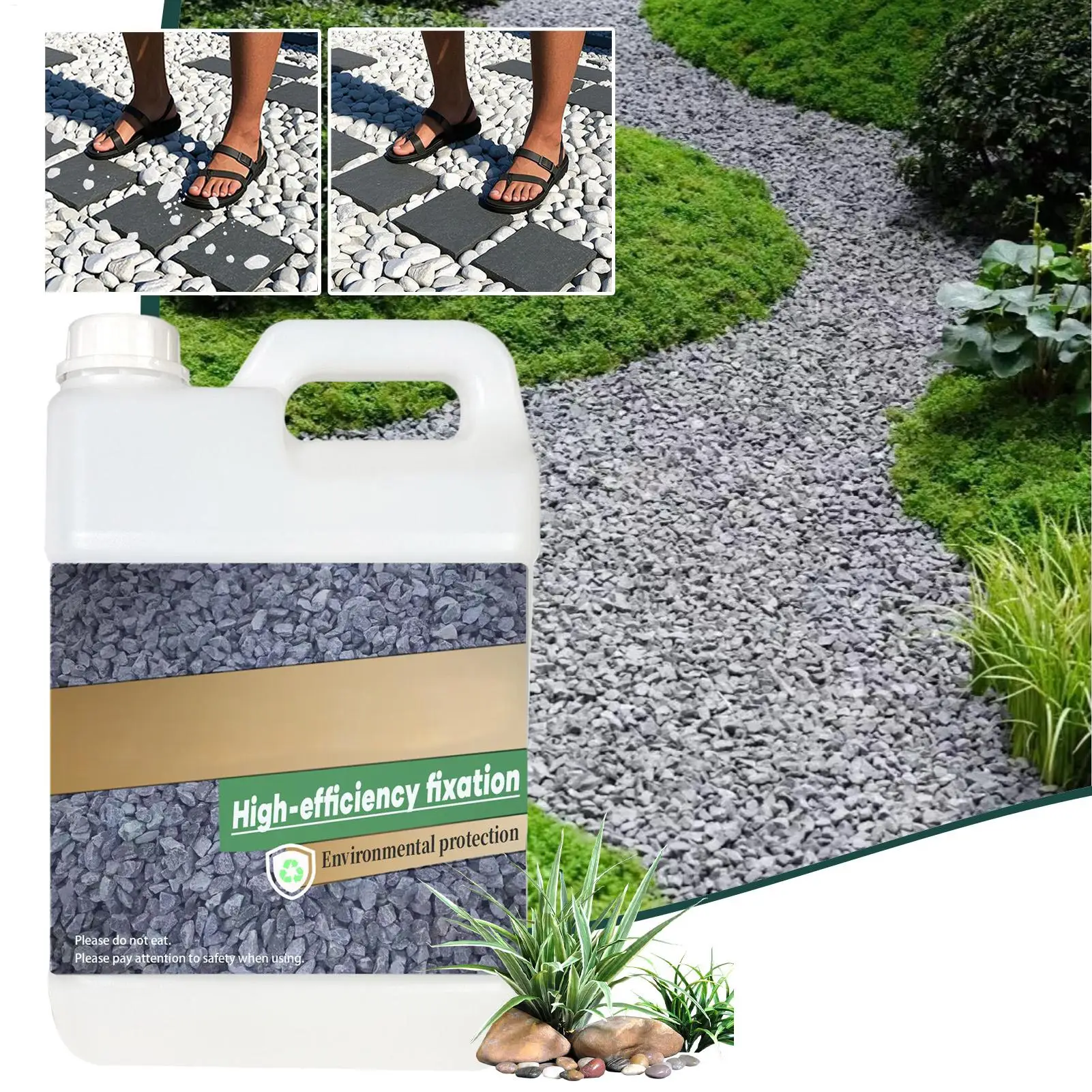500g Quick Dry Landscape Rock Glue Outdoor Adhesive for Stones Tree Patio Driveway Lawn Yard Pathway Home Garden Improvement