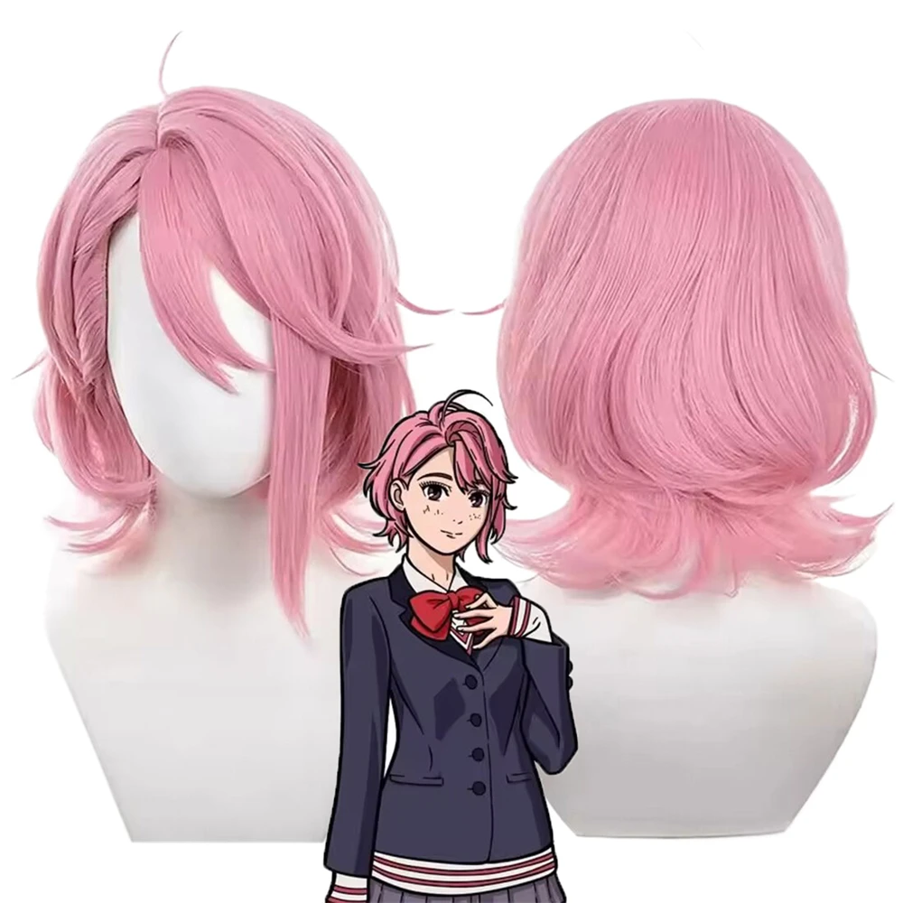 

Aira Shiratori Cosplay Wig Anime 33cm Smoke Pink Heat Resistant Hair Halloween Party Women Wigs +Wig Cap