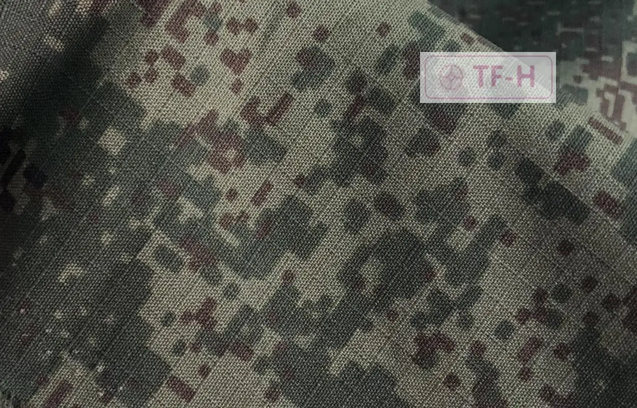 1.45M Width * 1M Length EMR Green Jungle Camouflage Training Clothing Blended Fabric Grid Cloth For DIY Tactical Uniform