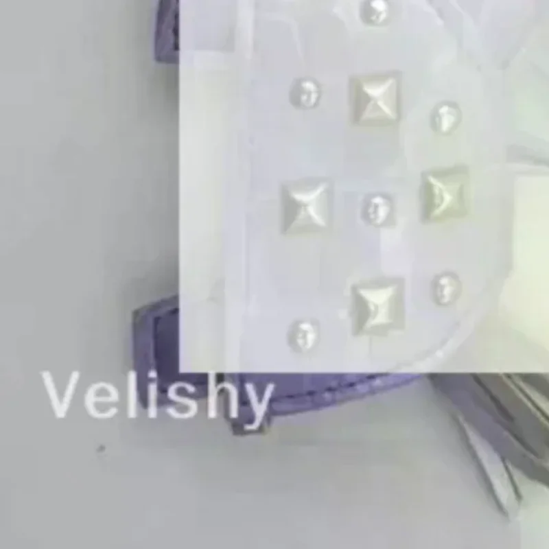 Accesorios de moda para bolso: Colgante de potro de cuero PU cosido a mano con remaches plateados