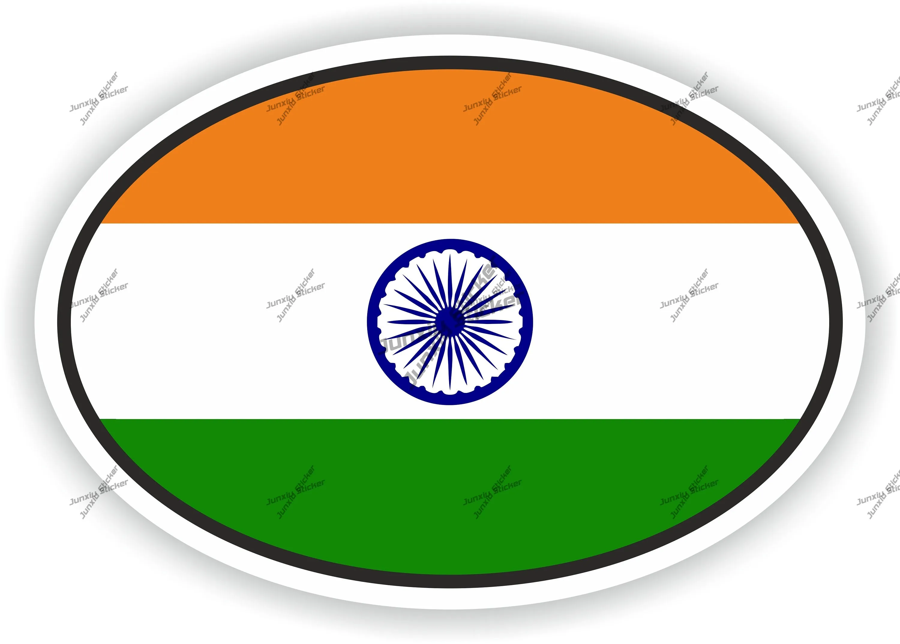 

India Oval Flag Sticker Automobiles And Motorcycles Pvc Boat Accessories Style For Car Stickers Decals Camper Laptop Stickers