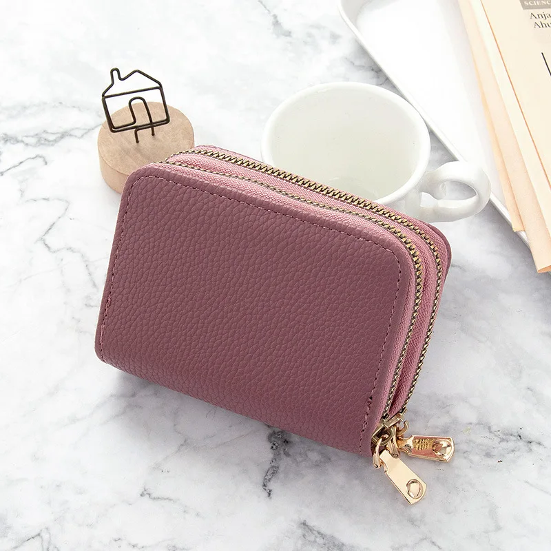 

Fashion Solid Color Women's Wallet Short Coin Purse Female Large Capacity Card Holder Zipper Leather Ladies Money Clip