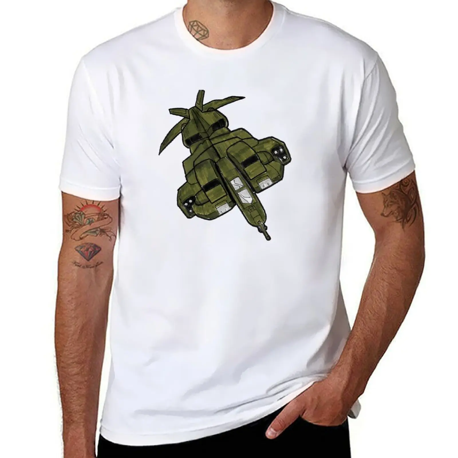 

Illustration of the UD-4L Dropship from ALIENS. T-Shirt man t shirts graphic cotton t shirts high quality T-Shirt