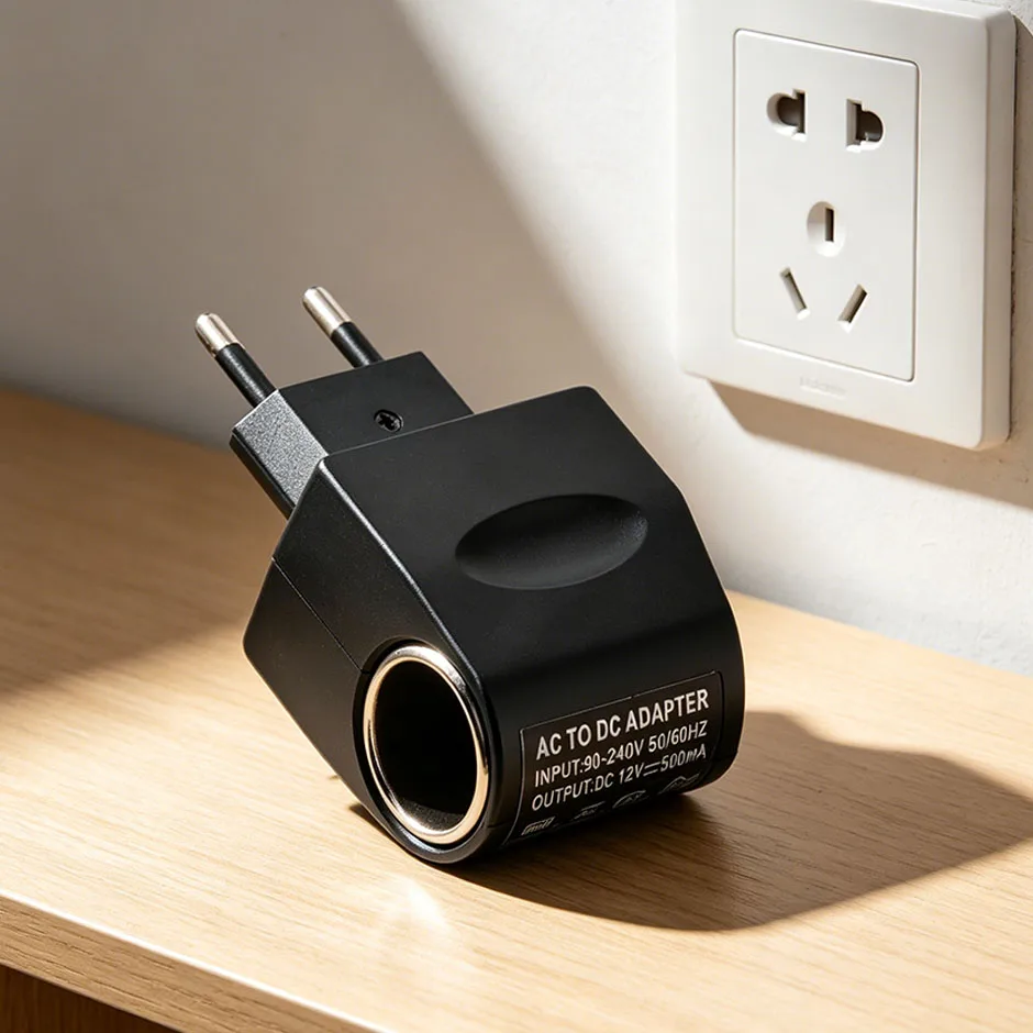 Car Cigarette Lighter Adapter AC 220V To DC 12V EU  Plug Converter Wall Power Socket Plug Auto Converter Car Accessory.，，，，