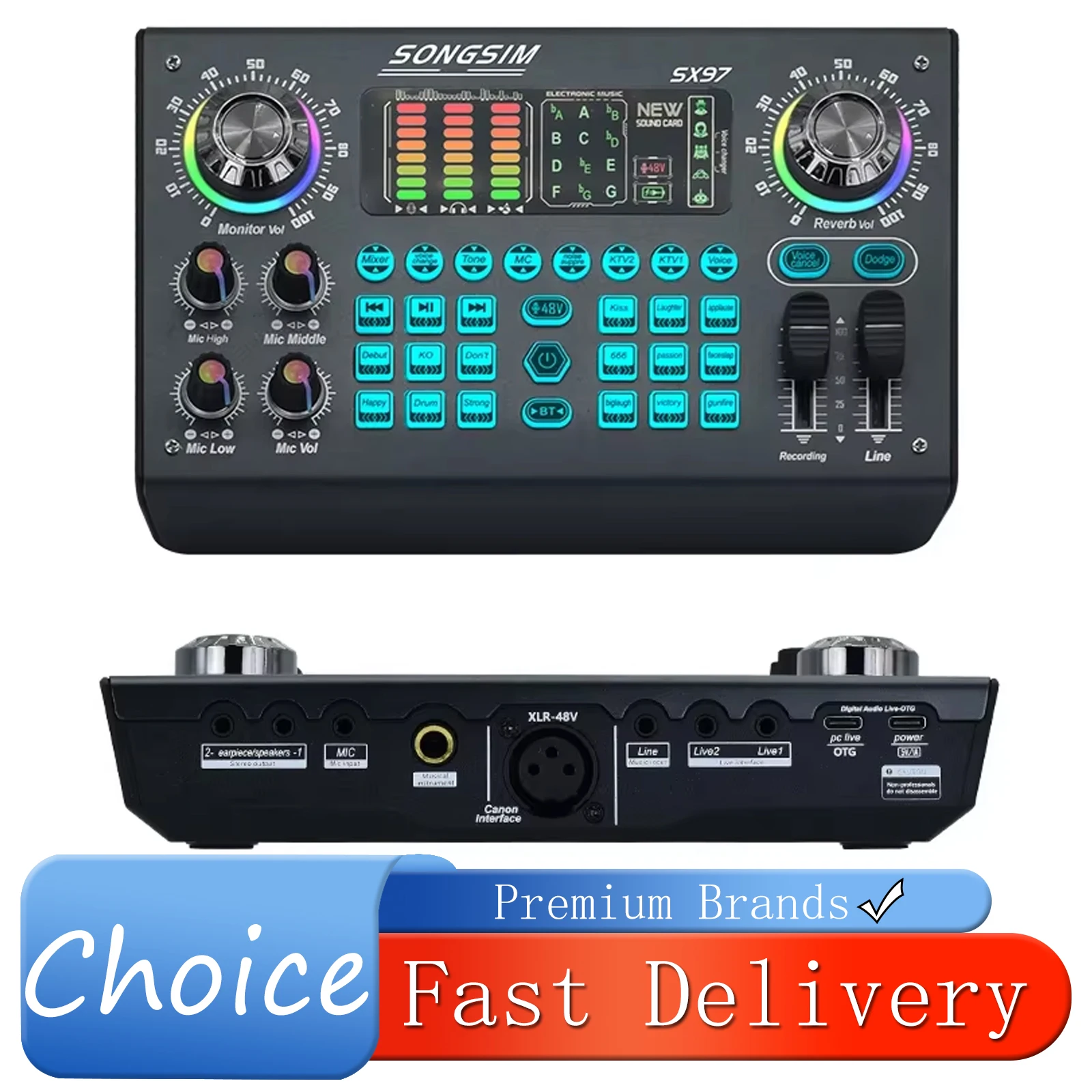 

Портативная звуковая карта-микшер для прямых трансляций и электронной коммерции, многофункциональный профессиональный микшер с множеством звуковых эффектов