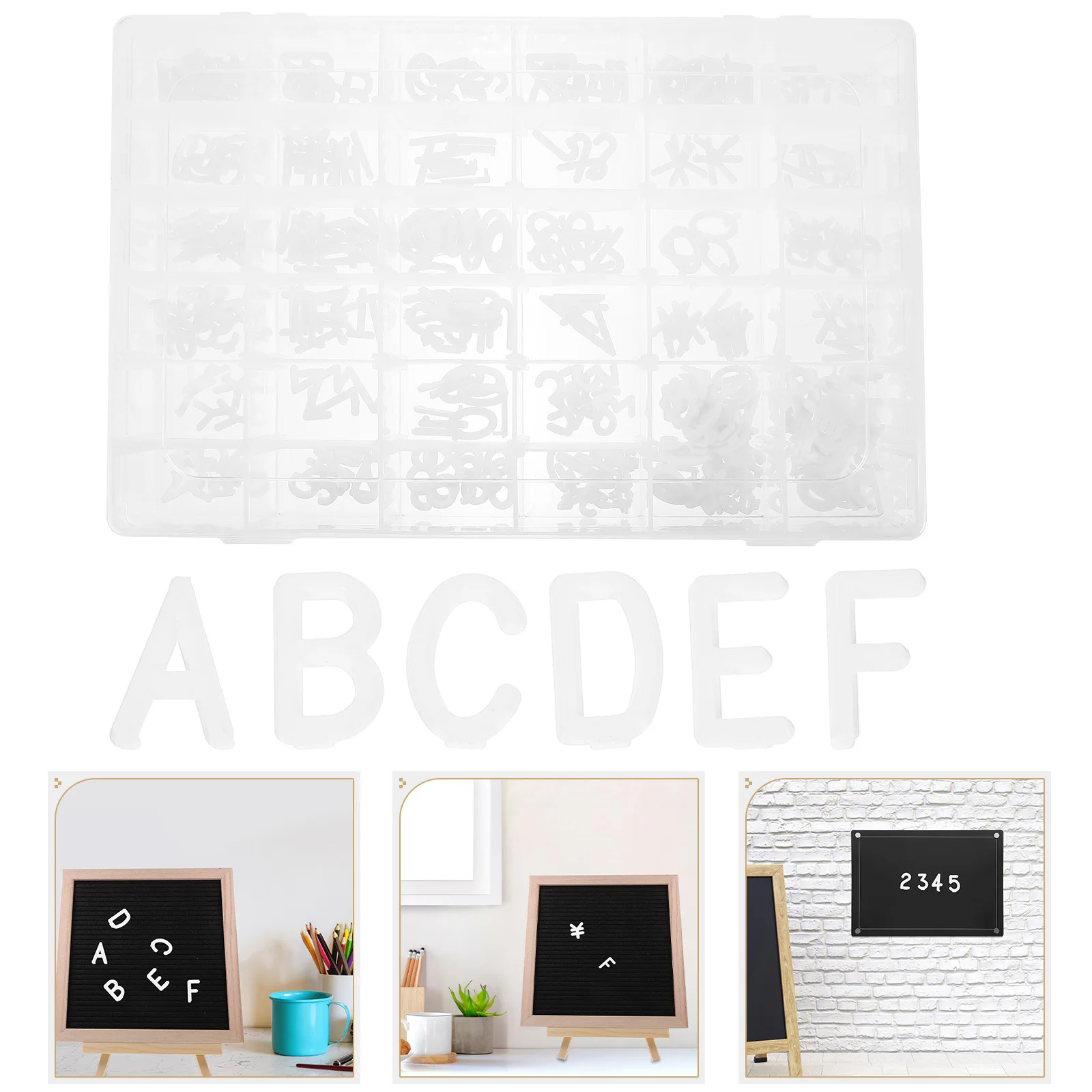 

1 set 1 Set Plastic Alphabet Letters For Felt Message Board Diy Letter Accessories Bulletin Board Sign Large Capacity Reusable