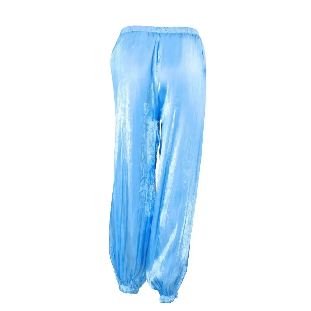 Fashion Loose Satin Lantern Pants Elastic High Waist High Waist Trousers Long Elegant Loose Ankle Pants Women