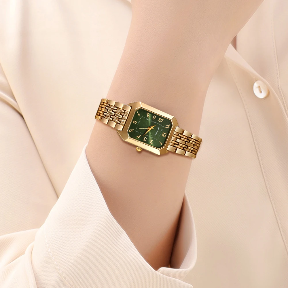 Square Watch with Stainless Steel Strap, Suitable for Women's Daily or Formal Occasions, A Gift for Mothers and Girlfriends