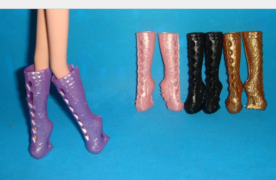 3pairs/lot Mix Colors Hole Design Shoes High Heel Shoes For Monster High Dolls Fashion High Boots For Monster Dolls
