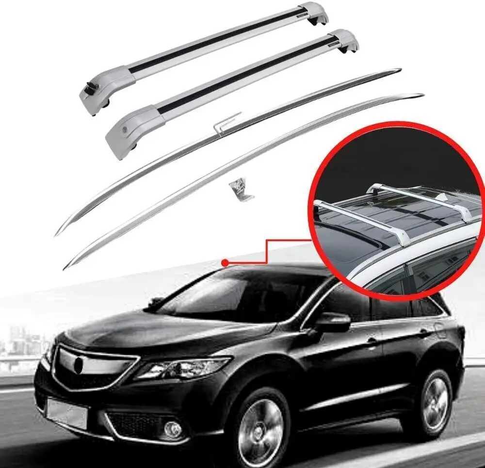 4Pcs Fits for Acura RDX 2012-2018 All Silver Roof Rail Rack Cross Bars Crossbar