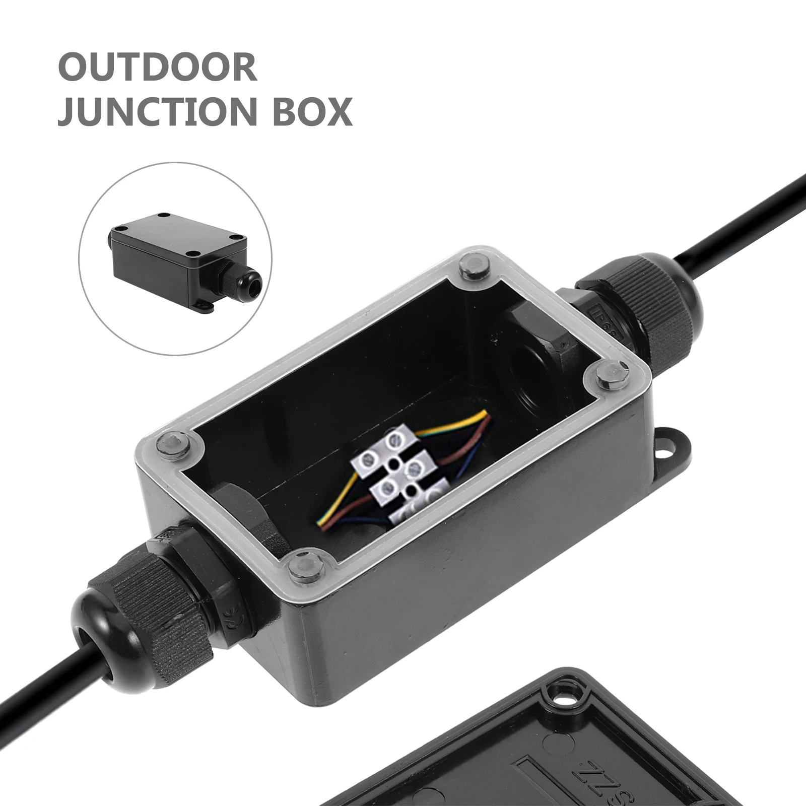 

Waterproof Junction Box Outdoor Electrical Enclosure IP66 Black Plastic Cable Wire Cover FSH710 2P Terminal Sealed