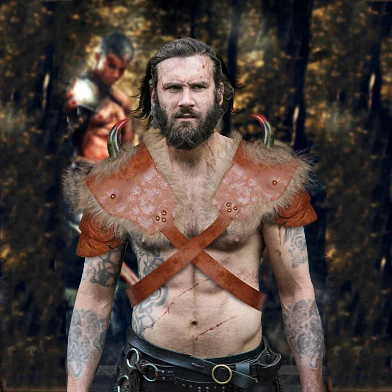 

2024New Medieval Warriors Armor For Men Halloween Costumes Adults Hunter Cosplay Viking Armor Knight Role Play Performance Show