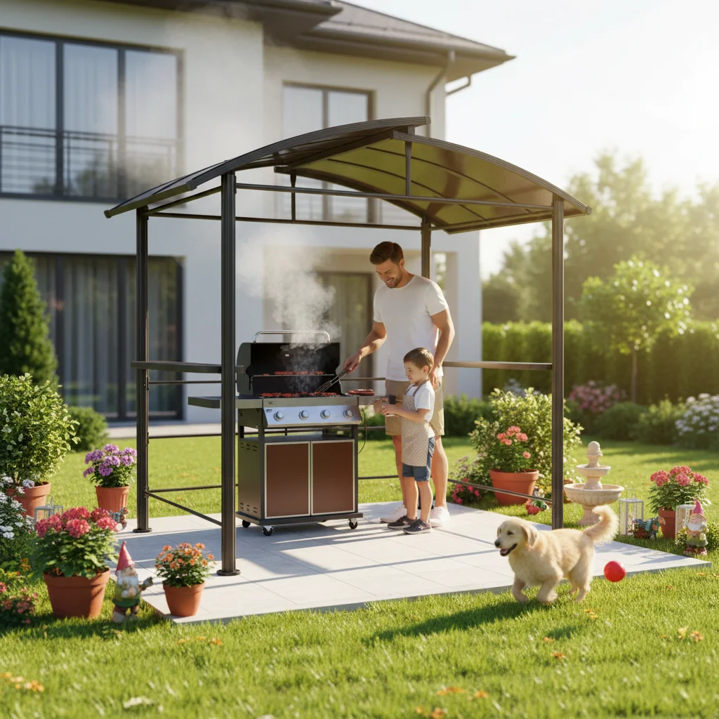 2.4X1.5M Curved Top Modern BBQ - Outdoor Furniture Gazebo review and price