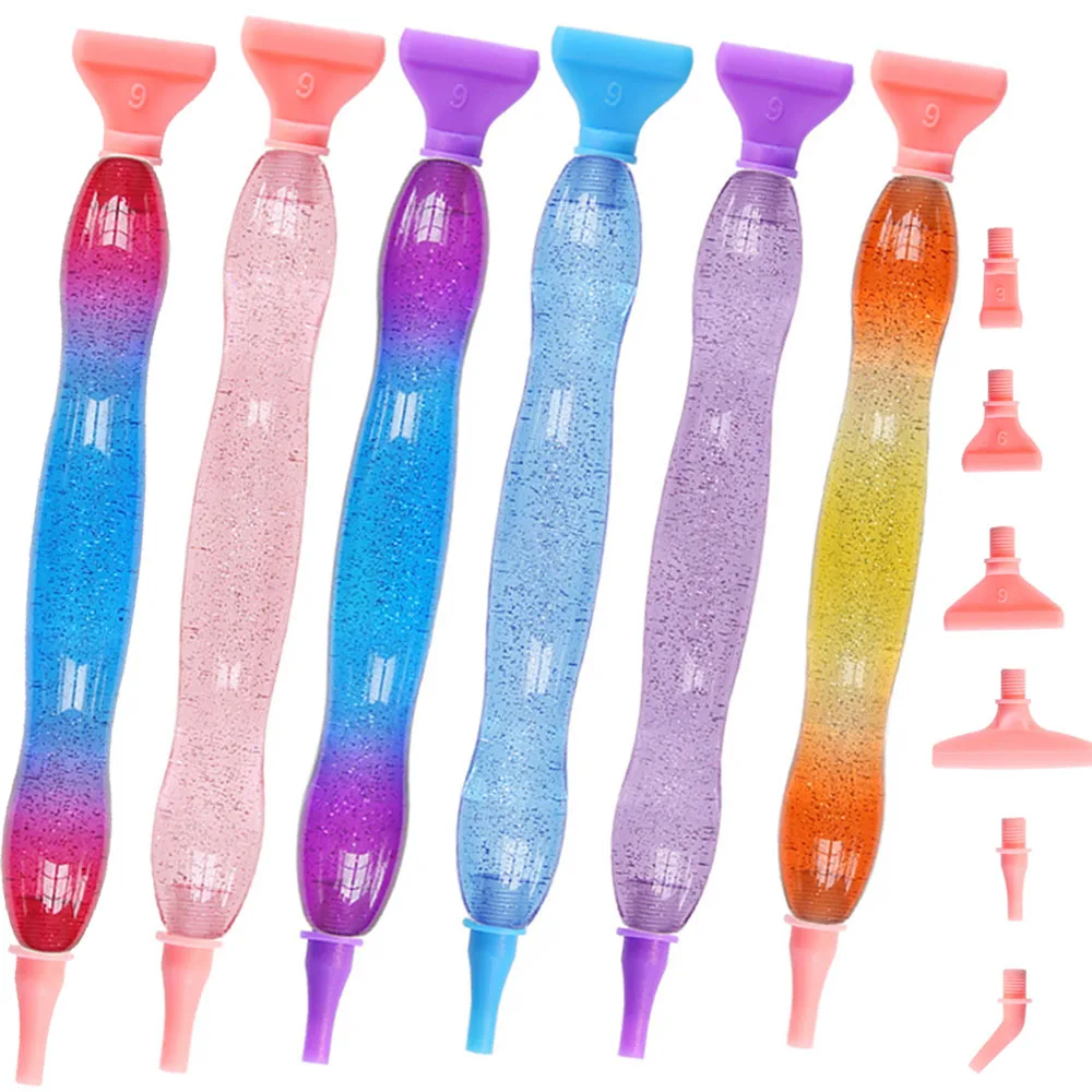 Gradient-Diamant-Kunststift mit 6 austauschbaren Spitzen, DIY-Diamantmalerei-Stifte, Werkzeuge und Zubehör, DIY-Bastelbedarf