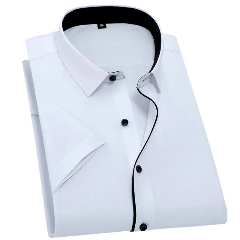 Men Short Sleeve Big Shirt Large Size 10XL 11XL 12XL Business Office Comfortable Summer Lapel White Shirt 8XL 9XL