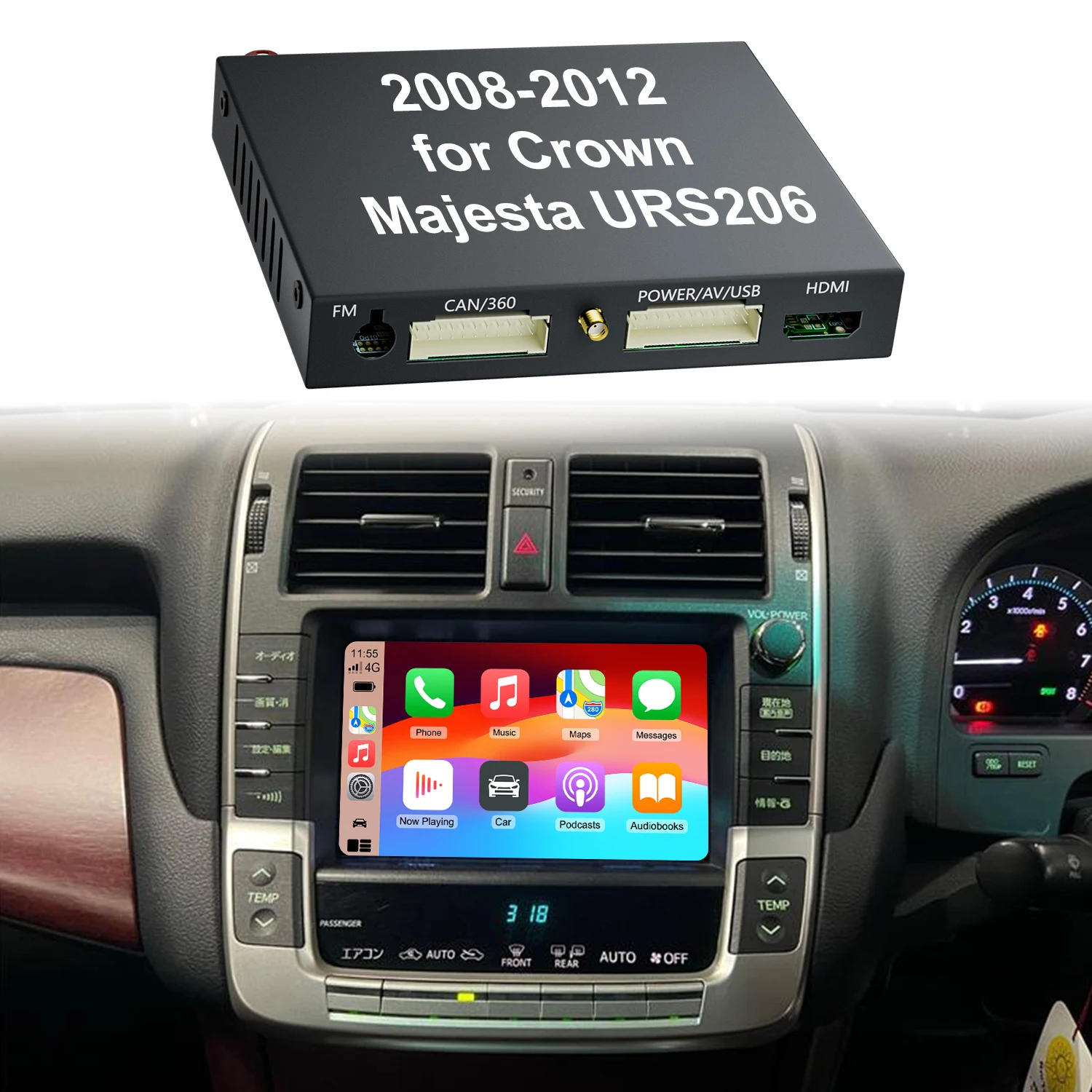 Crown Majesta URS206 Wireless CarPlay Multimedia Decoding Box Android Auto Integration Kits