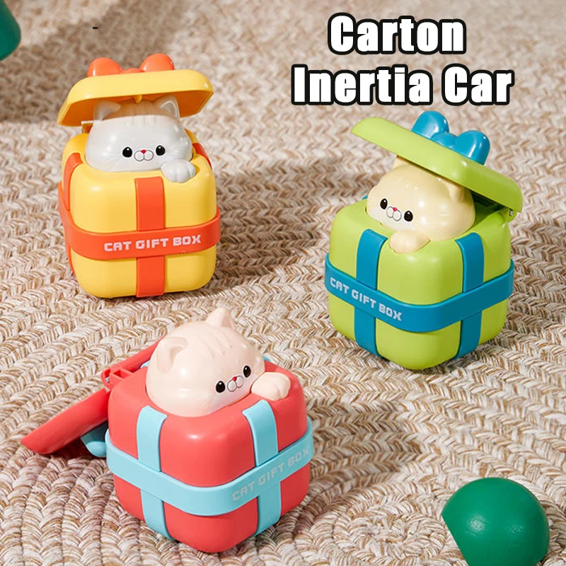 

Kids Press To Dirve Car Kids Baby Toys Cartoon Mini Inertia Cars Creative Cartoon Gift Cat Pet Toy Palstic Model Children Gift