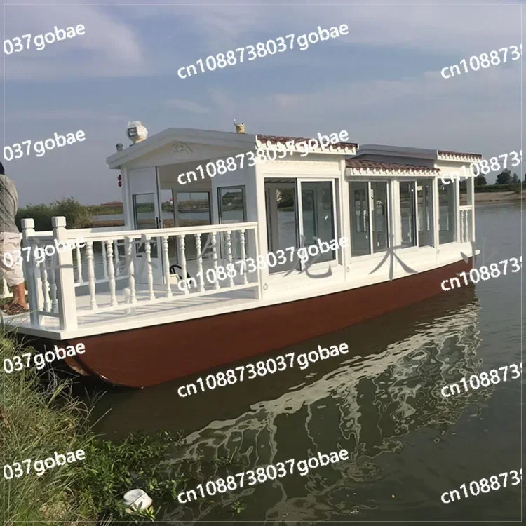 Eight meters electric boat cruise wedding dress European sightseeing water scenic dining