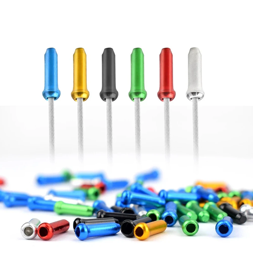 Cycle Cycling Parts Aluminium Colorful Solid Color Brake Shifter Bicycle line tail cap Cables End Caps Inner Cable Tips