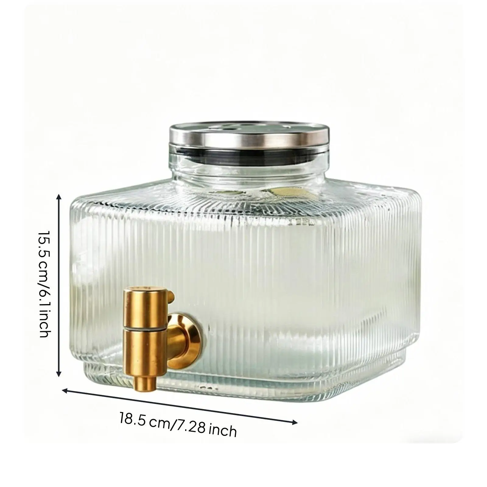 Thick Glass Beverage Container with Smooth Stream Tap for Chilled Drinks and Party Serving