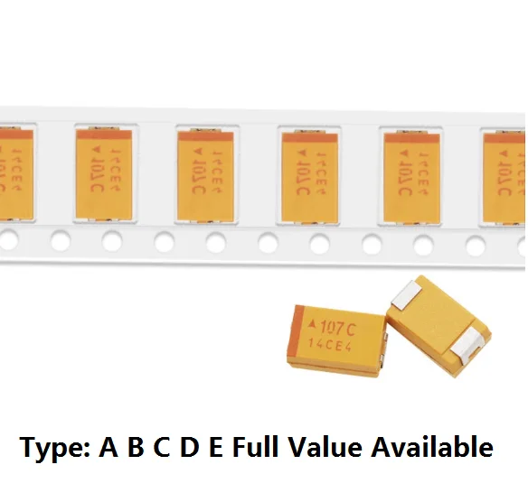 10PCS A ประเภท 106 107 476 105 226 336 224 475 10V 16V 25V 35V 6.3V 0.22UF 1UF 4.7UF 10UF 22UF 33UF 47UF 100UF ตัวเก็บประจุแทนทาลัม