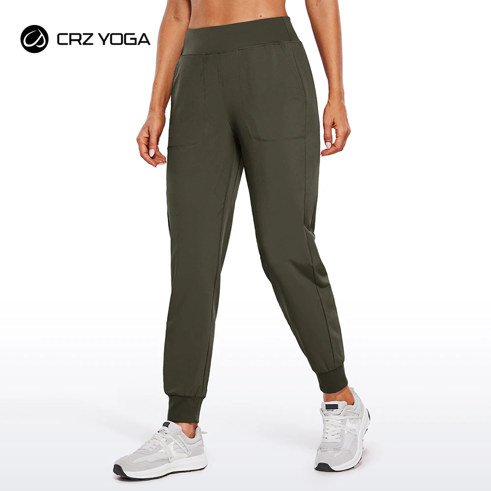 CRZ YOGA Womens Joggers Pants with Pockets Lightweight Workout Travel Casual Golf Hiking Pants for Women Quick Dry