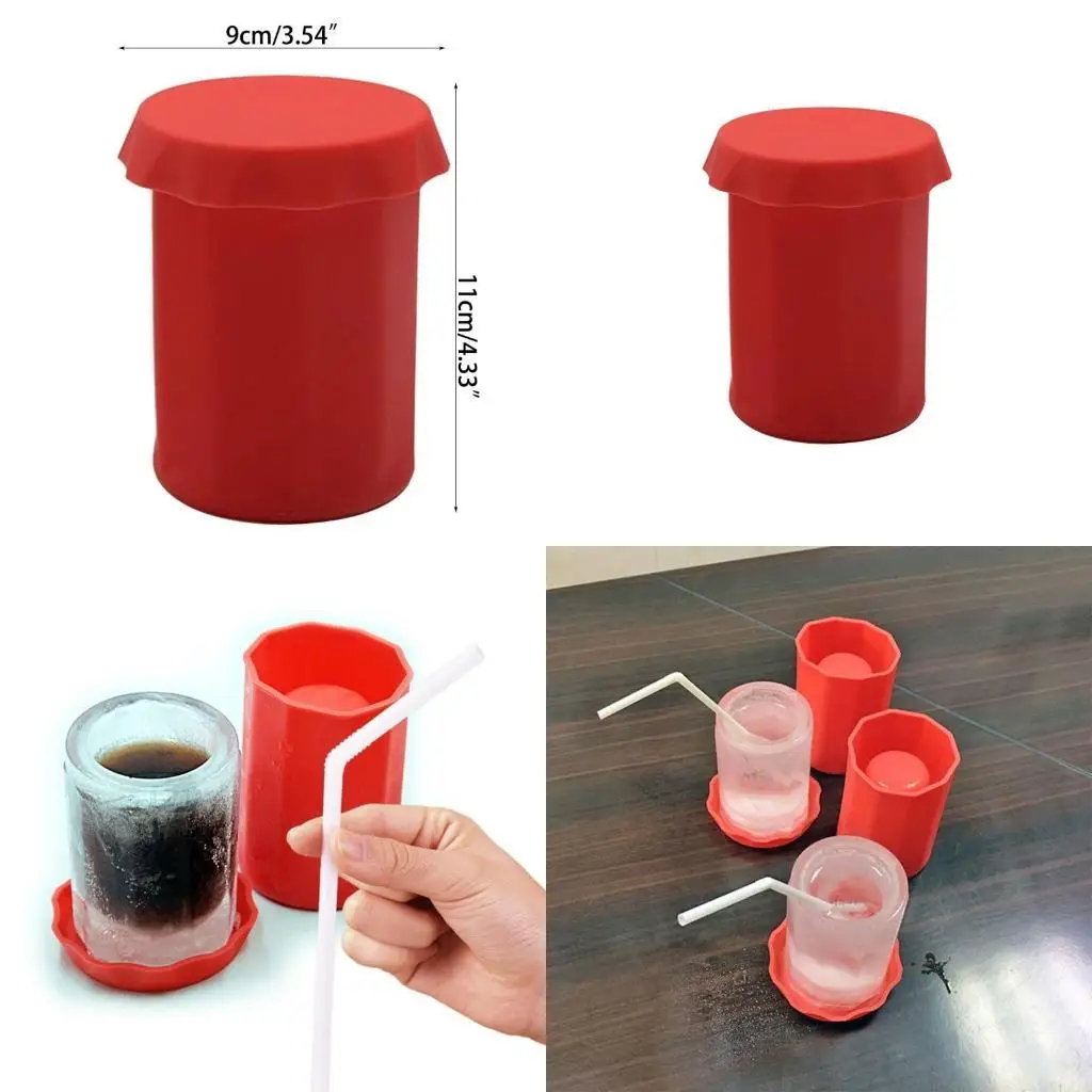 QX2E Portable Hand-Made Ice Cup Silicone Mold Small Wine Glass Ice Mug with Cover