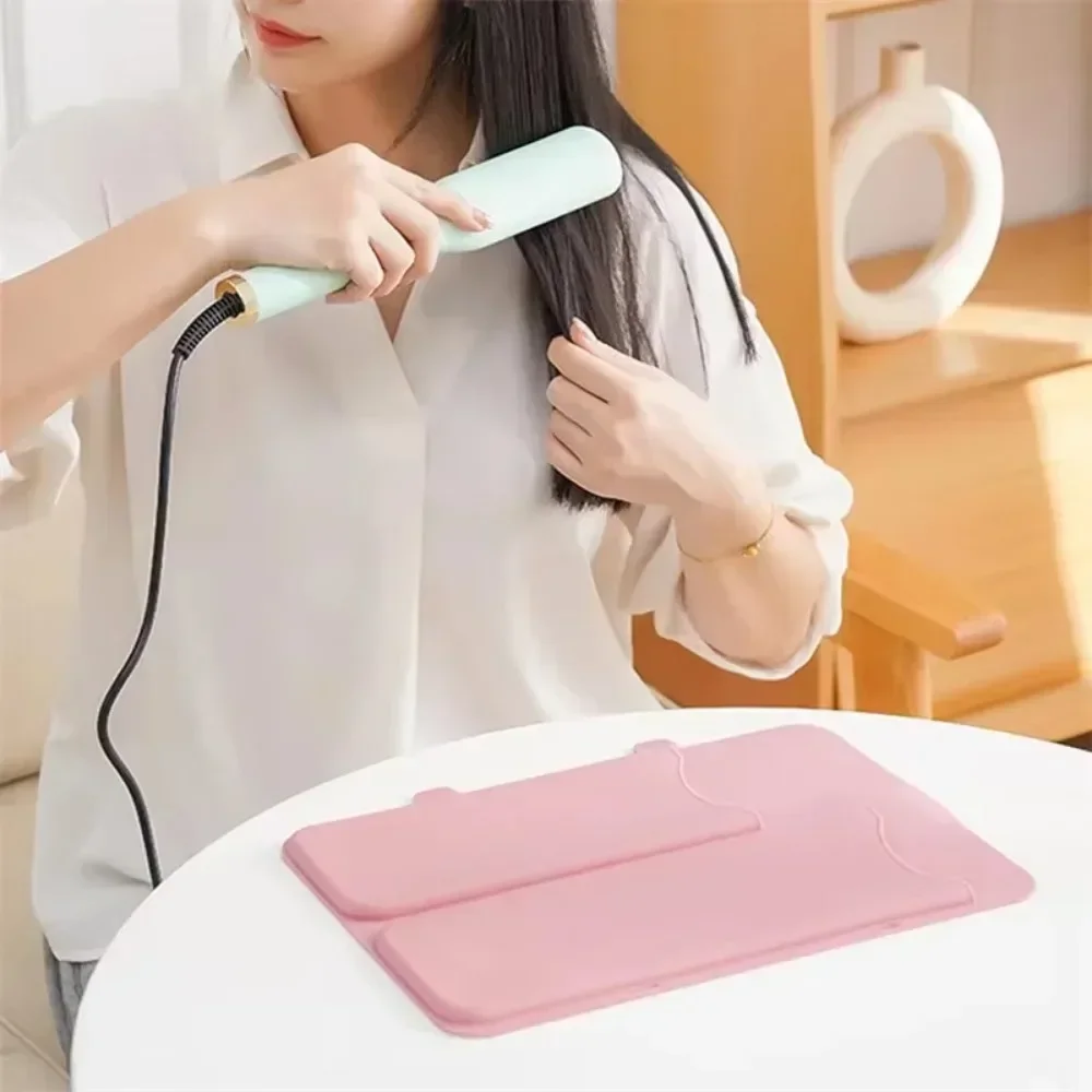 Silicone Hair Straightener Curler Storage Bag Hair Curling Iron Cover Pouch Heat Resistant Mat Insulation Pad Hair Styling Tools