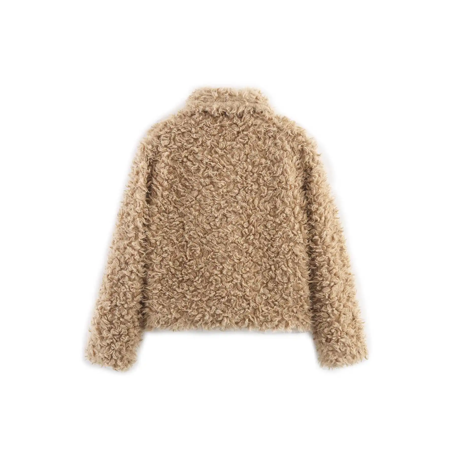 أزياء صناعية جديدة منفوشة من الفرو الصناعي معطف متكامل على طراز الملابس النسائية