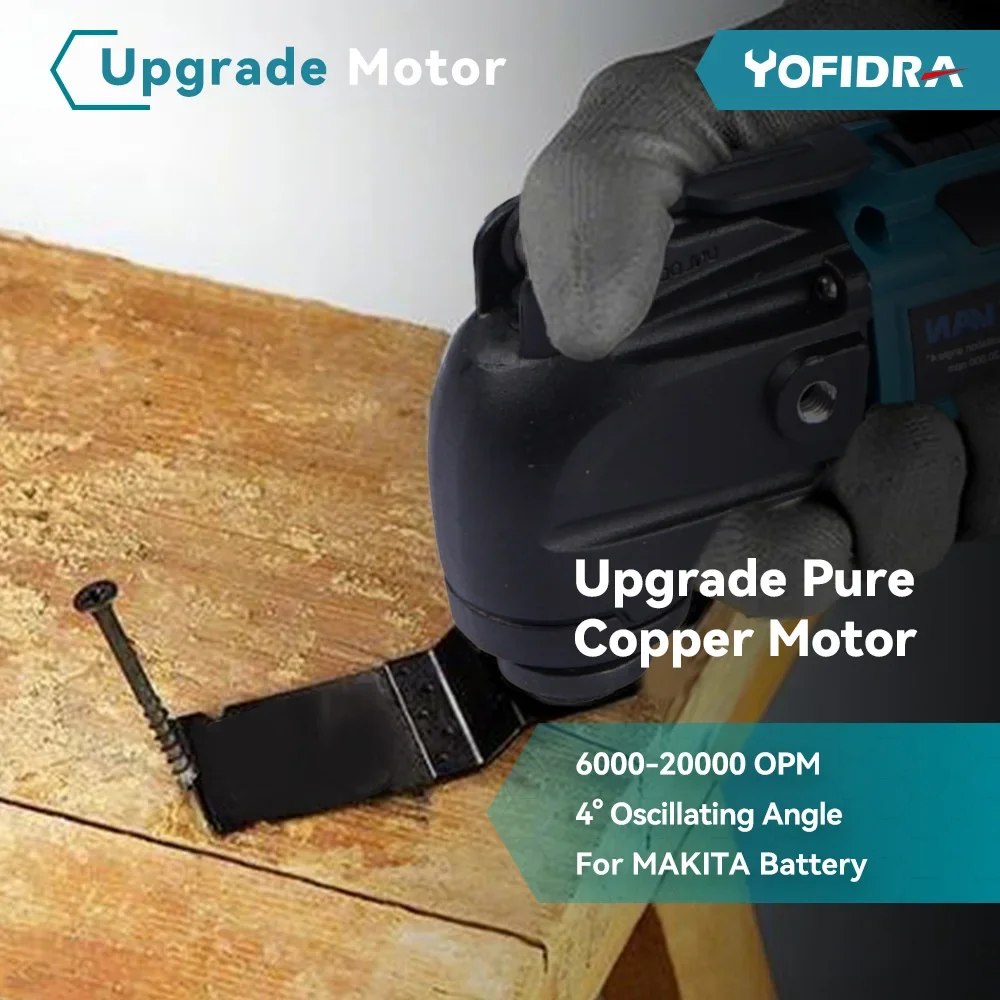 Imagem -05 - Oscilante Multi Ferramenta 20000opm sem Fio Elétrica Carpintaria Corte Viu Ferramenta Decoração para Casa para Makita 18v Bateria 600w