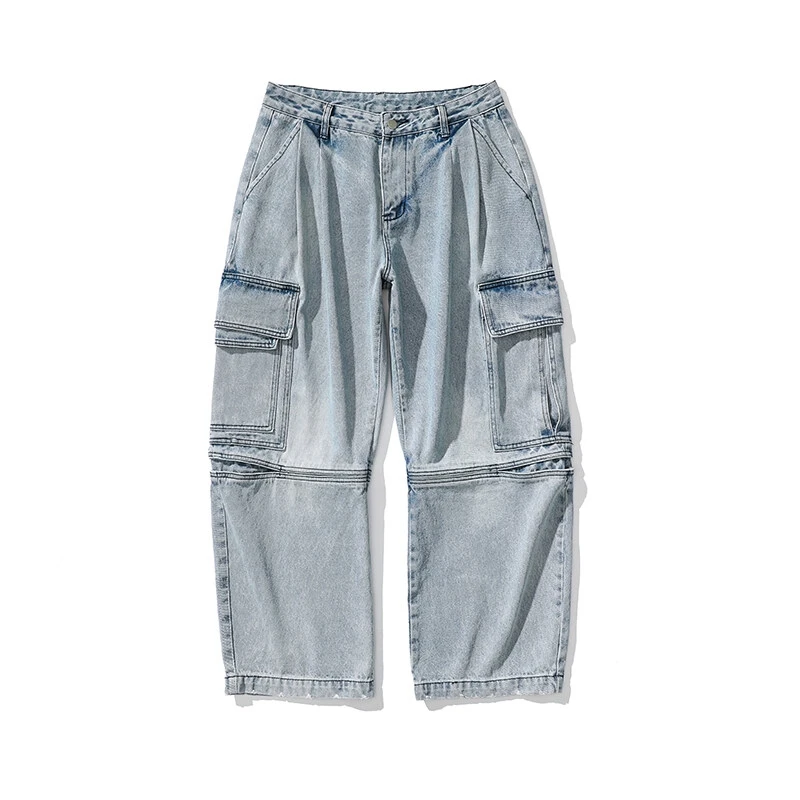 

2025 Men Baggy Jeans Mens Oversize Cargo Korean Black Wide Pants Streetwear Hip Hop Harajuku Male Fashion Straight Denim Pants