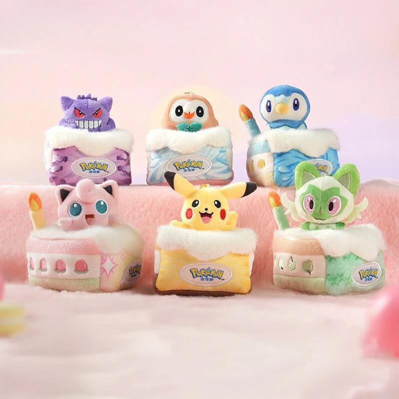 

Плюшевый брелок из серии Pokemon Cake: милые Пикачу и Генгар, мягкая плюшевая игрушка-подвеска для сумки, аниме-аксессуар, идеальный подарок для девочки