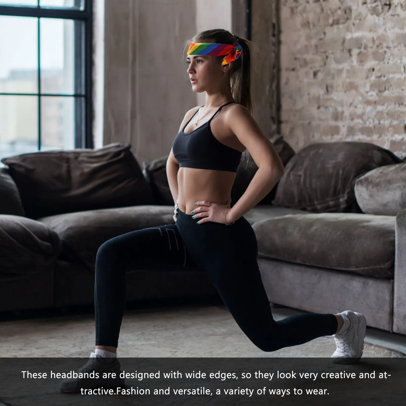 Sports Headbands 4 Pack Breathable Sweat Absorbent Wide Hair Bands for Running Fitness Workout