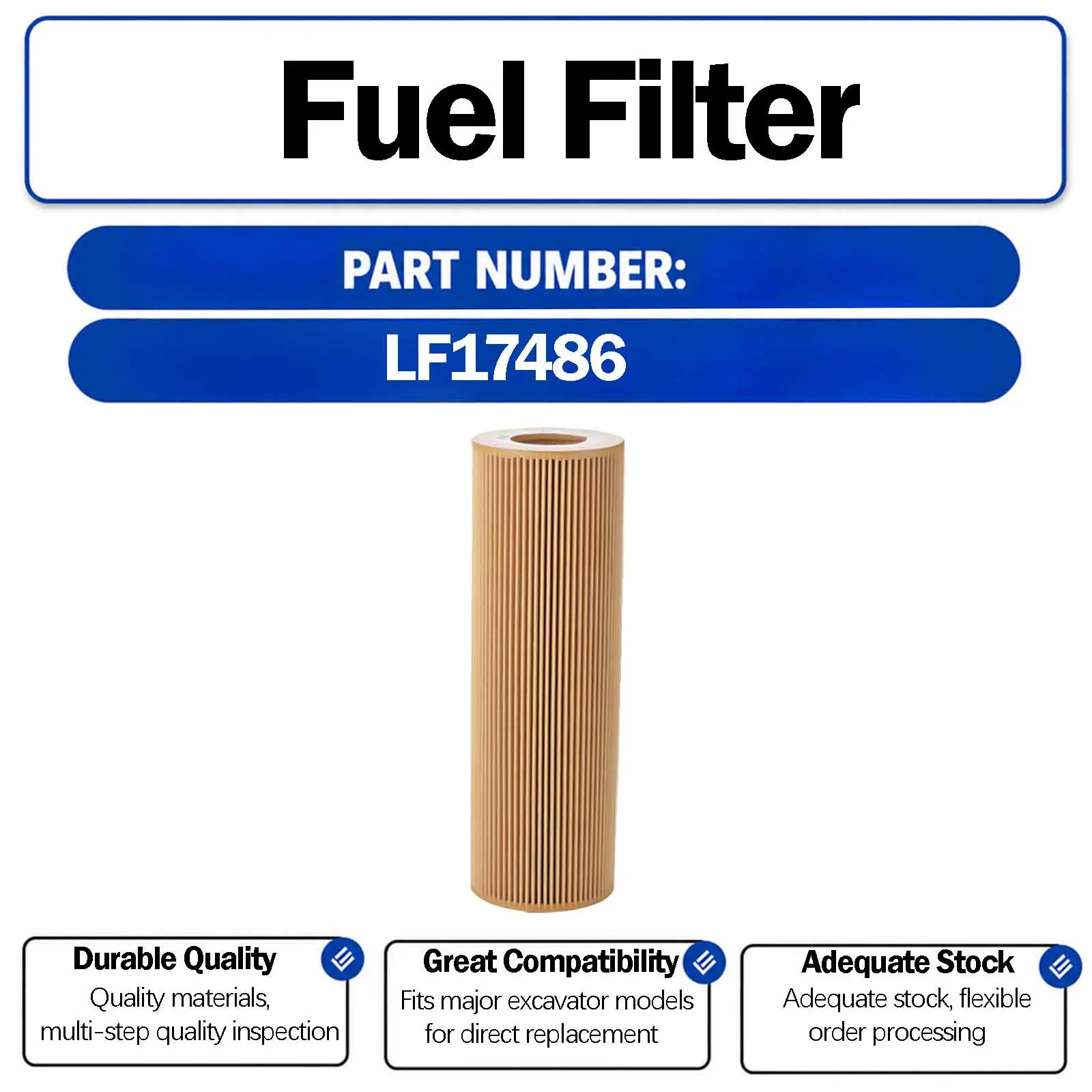 Ölfilter 2037556 für Doosan DX380LC-9C DX420LC-9C DX420LCA DX500LC-9C DX520LC-9C DX560LC-9C DX600PD-9C Raupenbagger