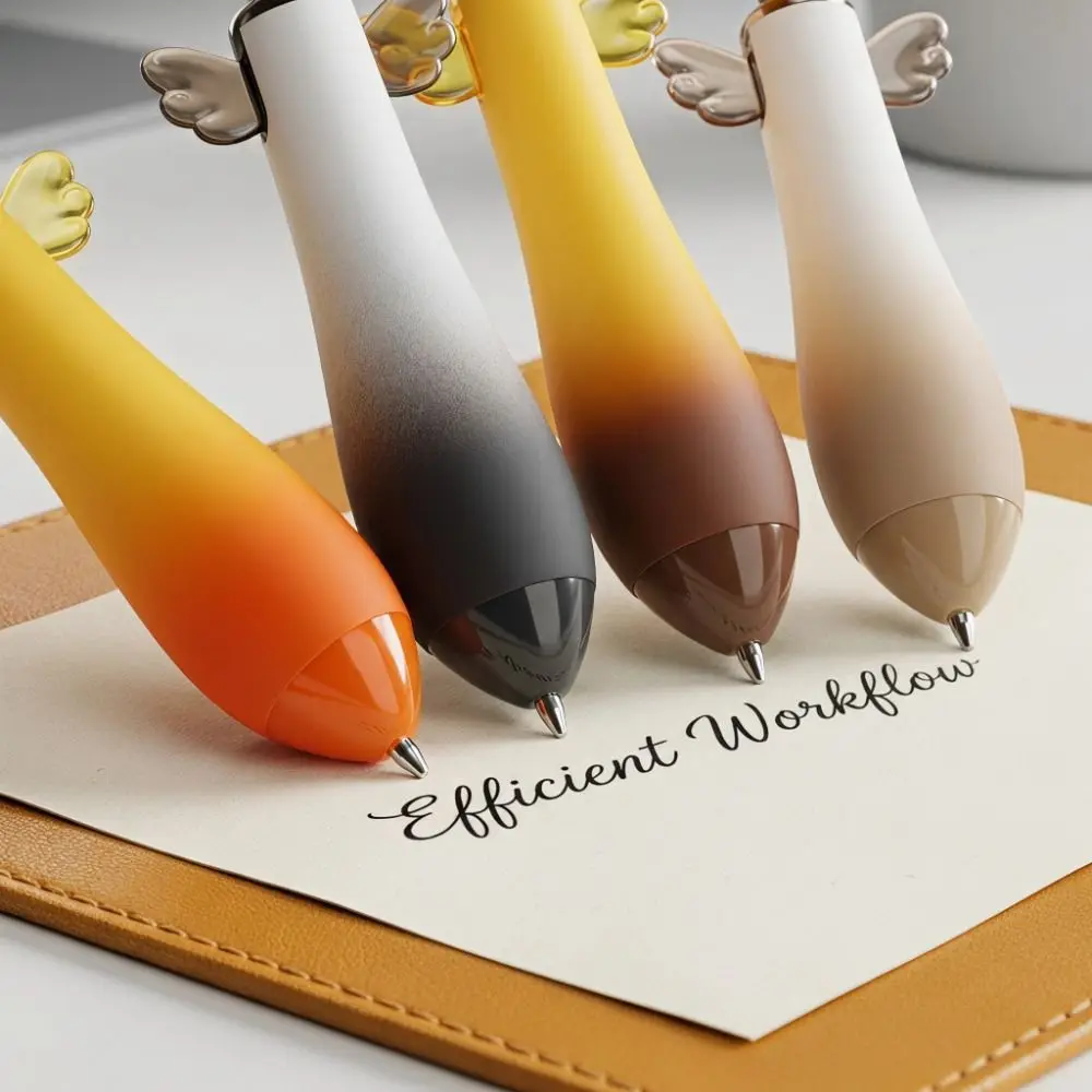 Cute 0.5mm Fine Point Gel Pens Quick Dry Smooth Writing Writing Pens Black Ink Comfortable Grip Fun Pens Office