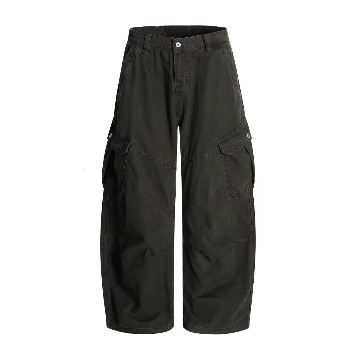 Women's Multi-pocket Unisex Cargo Pants Cool Girl High Waisted Sweatpants Spring Bottoms Female Solid Color Wide Leg Trousers