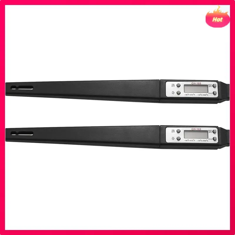 2X ميزان حرارة الطعام الرقمي للقراءة الفورية، ميزان حرارة اللحوم، ميزان حرارة الشواء عالي الدقة (أسود)