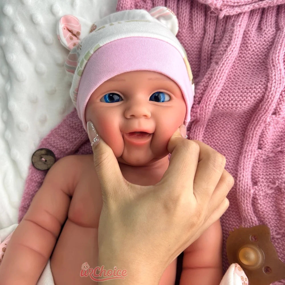 50 سم مادي يمكن أن تفتح فم طفل فتاة الجمع السيليكون تولد من جديد طفل واقعي رسمت دمية للمجمعين والمحمسين