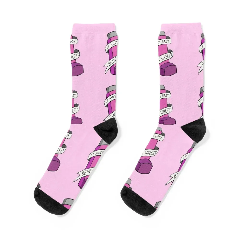 It ain't easy bein' wheezy (Pink) Asthma Socks japanese fashion hockey cycling Male Socks Women's