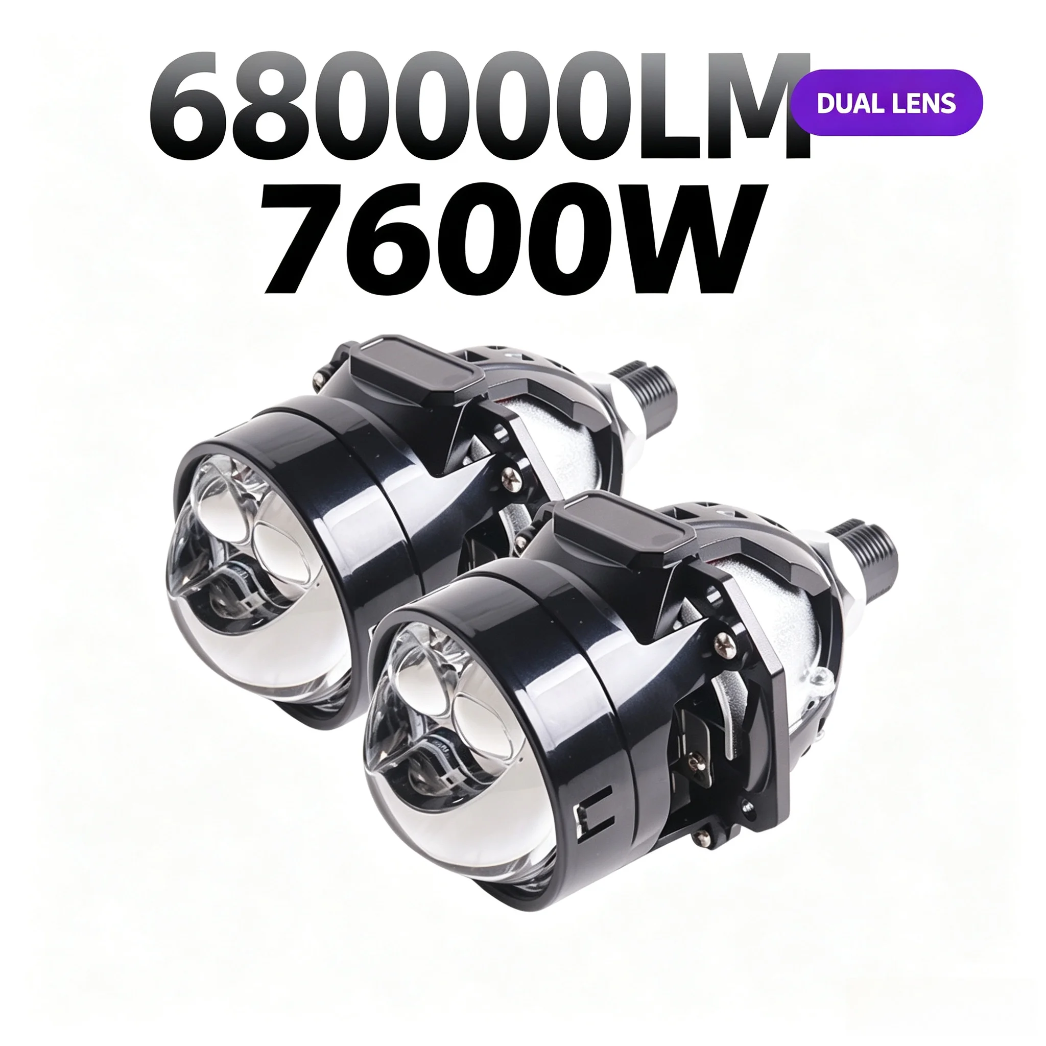 NXY S62 2.5 Inch Dual Eye Direct Beam Bi LED Projector Lens 100W High Power Super Bright Car Headlight Retrofit Hi Lo Beam Lamp