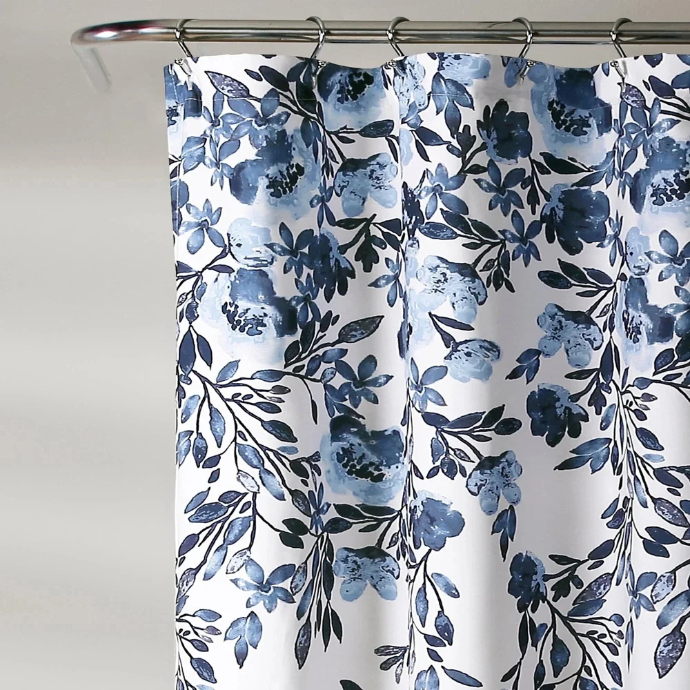Floral Shower Curtain 72x72 Waterproof Polyester Machine Washable Elegant Design Bathroom Spa Experience Hook Rings Compatible