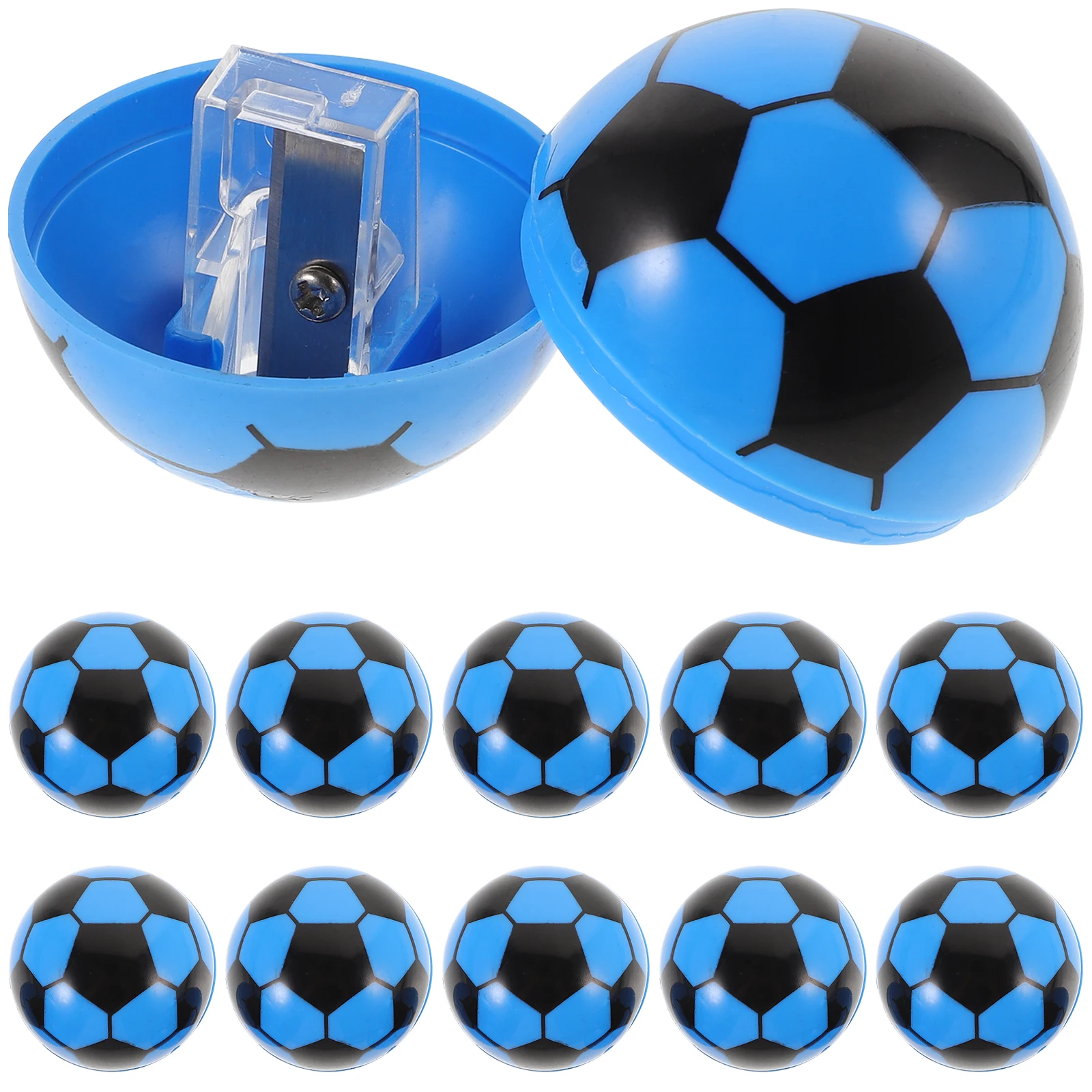 20 piezas-Sacapuntas con forma de fútbol para niños, sacapuntas de un solo orificio, Color aleatorio, creativo, tendencia