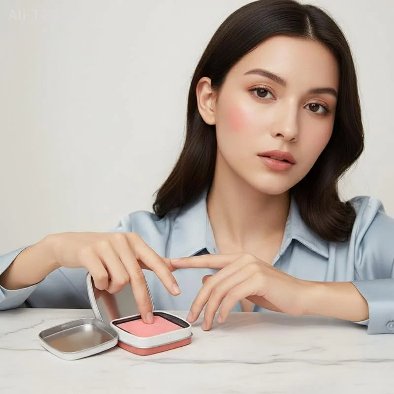 HERORANGE Delicate Smooth Blush Square Iron Box Monochrome Blush Cream Color Natural Rouge Blush Mud - view 4