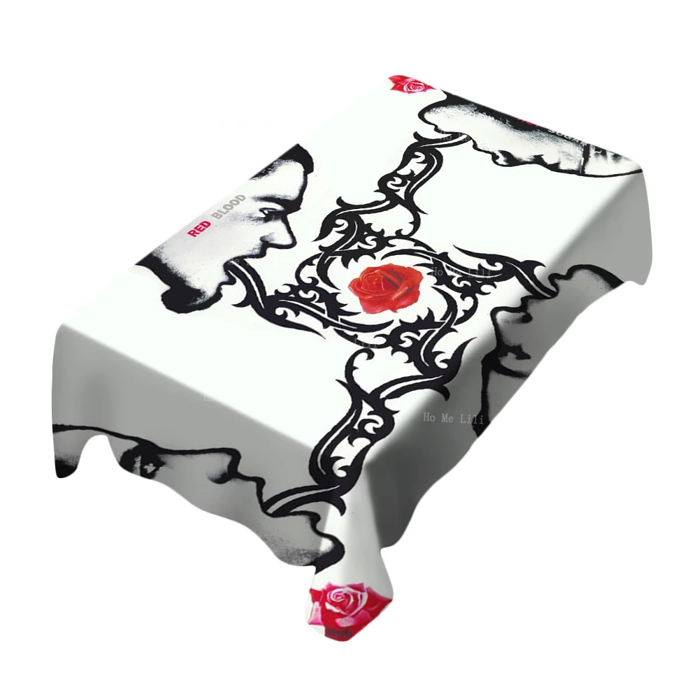 Скатерть из ротанга с изображением четырех голов школьника, красная роза, прямоугольная скатерть от Ho Me Lili, украшение для стола
